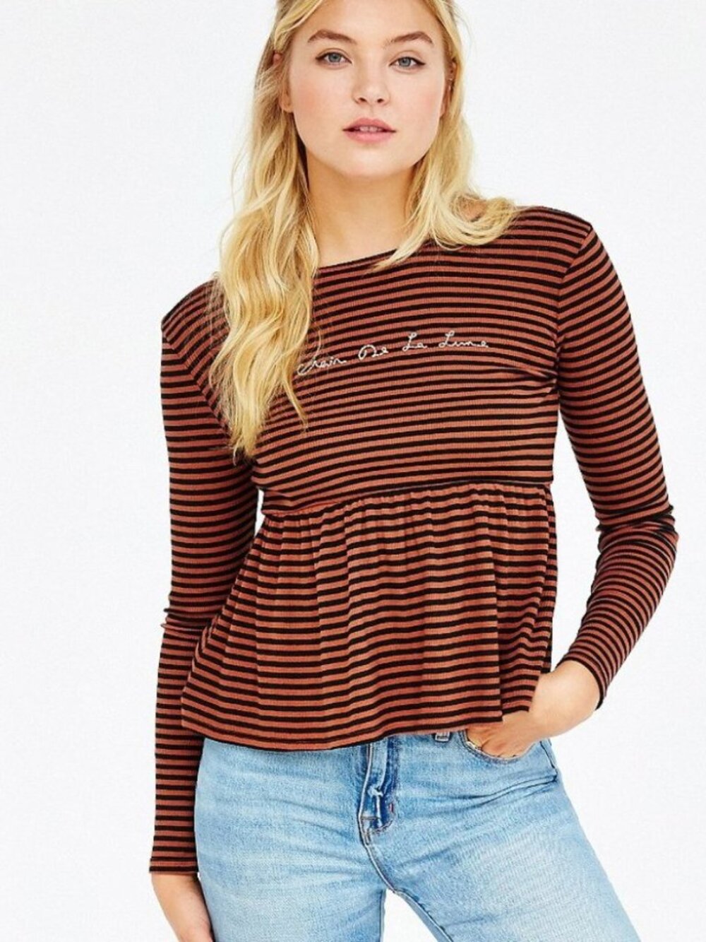 UO Truly Madly Deeply Au Clair Peplum Tee